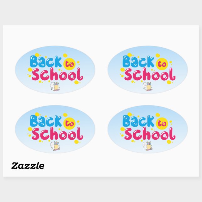 Back to School Oval Sticker (Sheet)