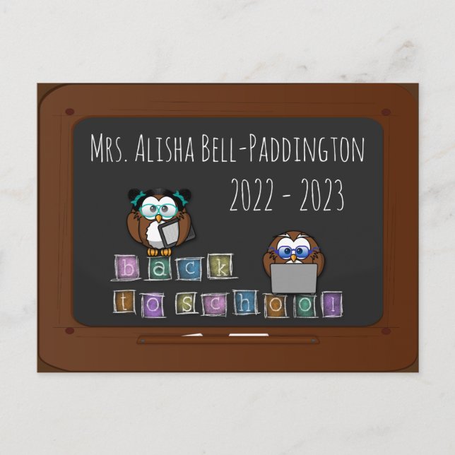 back to school owl - postcard (Front)