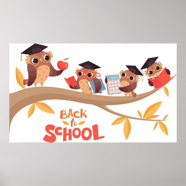 Back To School Owls Poster (Front)