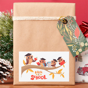 Back To School Owls Rectangular Sticker