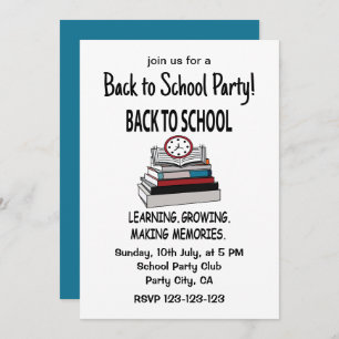 Back To School Party Celebration Back To School Invitation