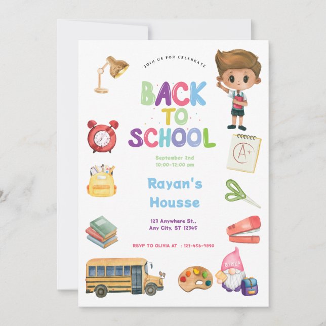 Back to School Party Invitation (Front)