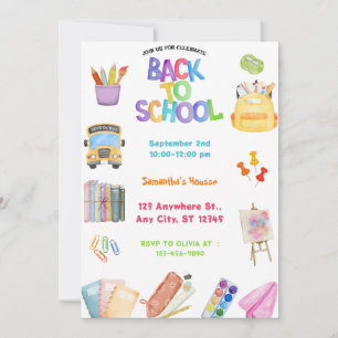 Back to school party invitation
