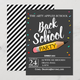 Back to school party invite