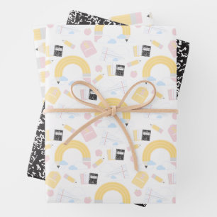 Back To School Party Wrap Wrapping Paper Sheet