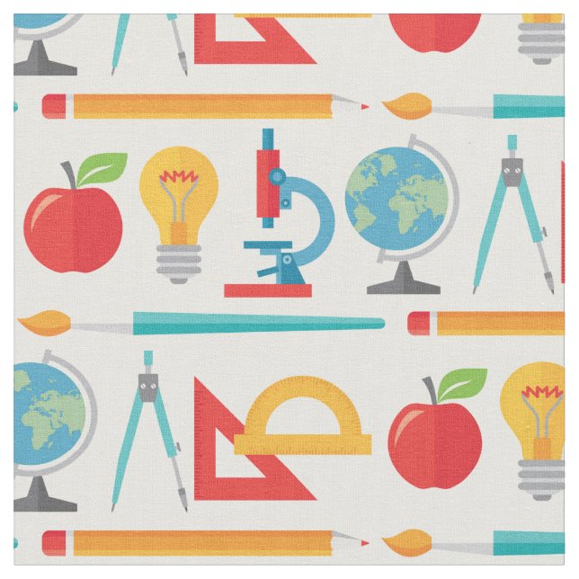 Back To School Pattern - Teacher Education Fabric (Close Up)