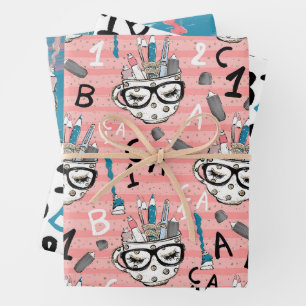 Back to School Pattern Wrapping Paper Sheet
