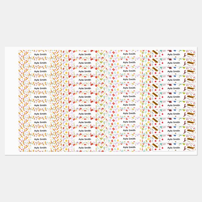 Back to School Patterns Children's Name (Sheet)