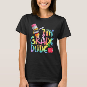 Back To School  Pencil Tie Dye 7th Grade Dude Girl T-Shirt