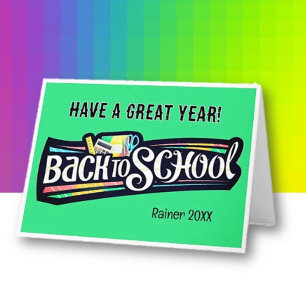 Back to School Personalised Folded Greeting Card