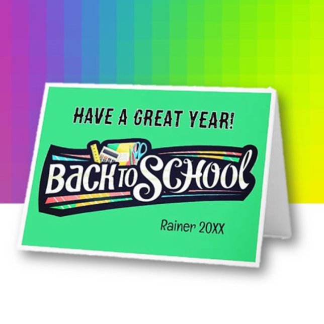 Back to School Personalised Folded Greeting Card (Creator Uploaded)