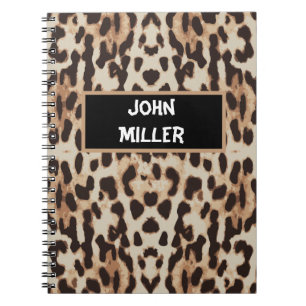 Back to school Personalised leopard skin print Notebook