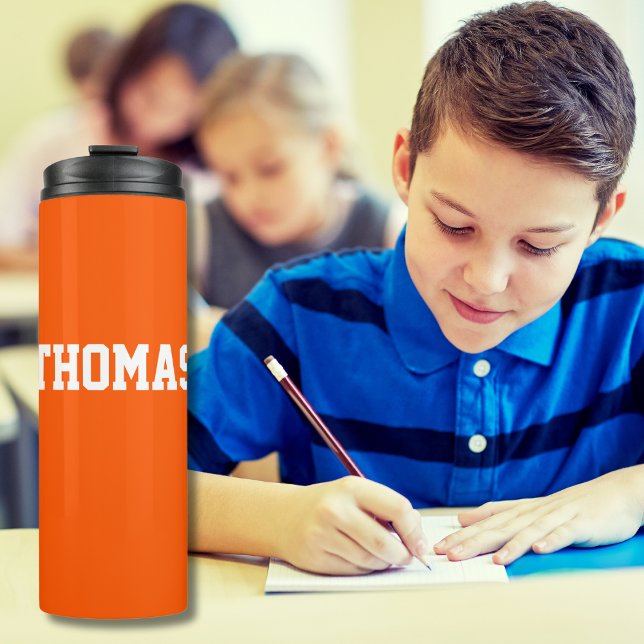 Back to School | Personalised Orange Thermal Tumbler (Creator Uploaded)
