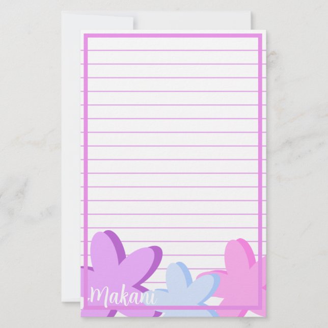 Back to School Personalised Plumeria Stationery (Front)