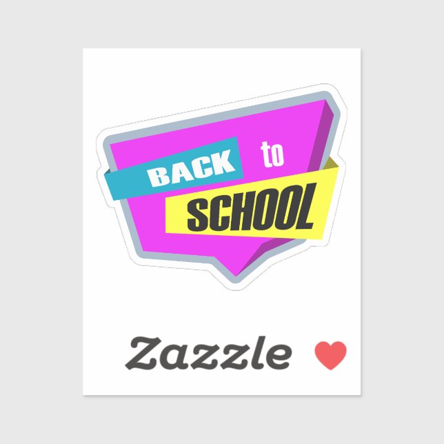 Back To School Pink Custom-Cut Vinyl Sticker (Sheet)