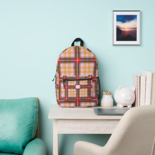 Back To School  Plaid  Printed Backpack