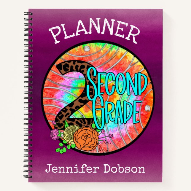 Back to school planner for second grade notebook (Front)
