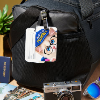 Back to School &POD Cute Kitten – Adorable Cat Sch Luggage Tag