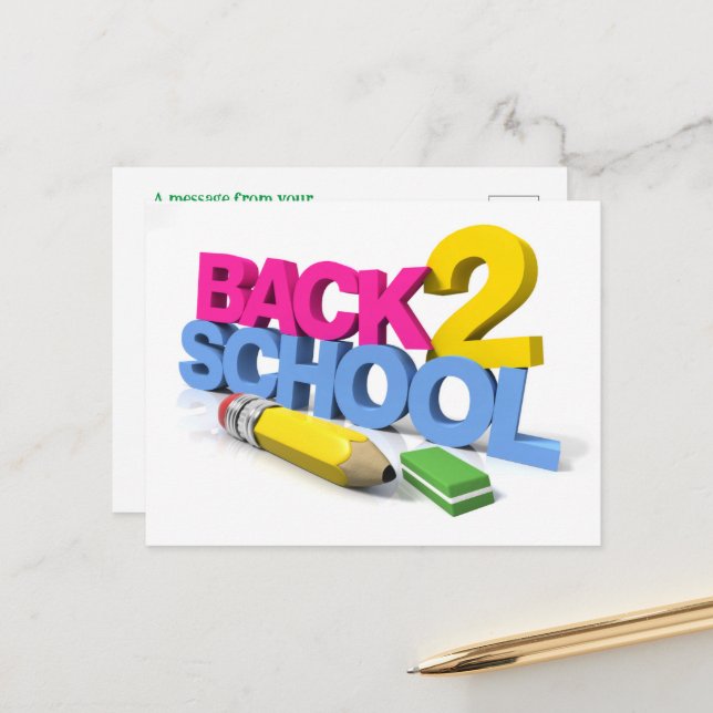 Back to school postcard! postcard (Front/Back In Situ)
