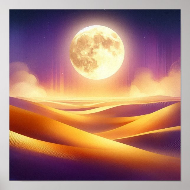 Back to School Poster – Surreal Moon Desert Art (Front)