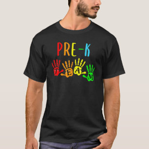 Back To School Pre K Teacher Team Handprints T-Shirt