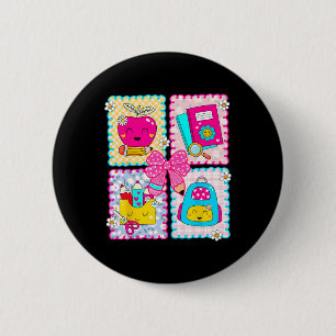 Back To School Preppy Coquette Pencil Bow Teacher  6 Cm Round Badge