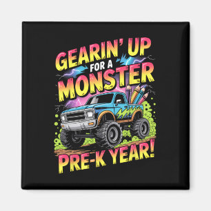 Back To School Preschool Pre-k Monster Truck First Magnet