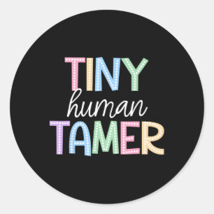 Back To School Preschool Teacher Women Outfits Tin Classic Round Sticker