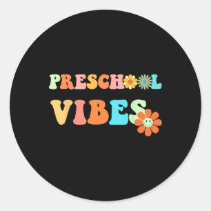 Back To School Preschool Vibes First Day Of School Classic Round Sticker