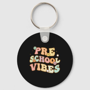 Back To School Preschool Vibes Retro Student Teach Key Ring