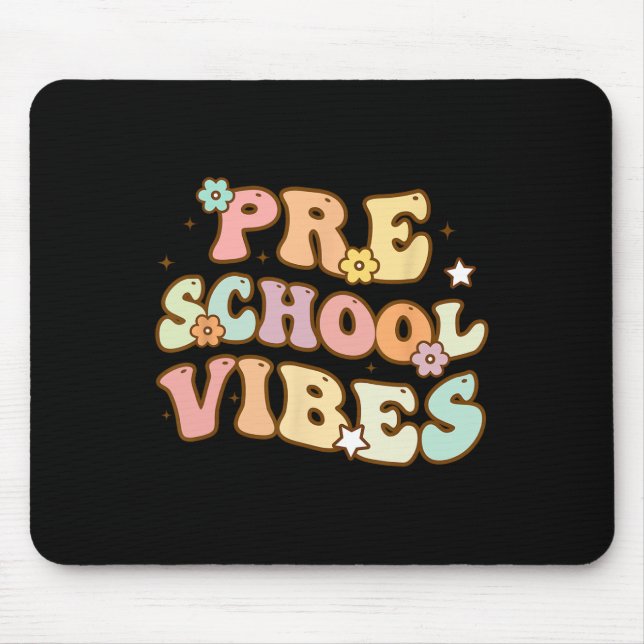 Back To School Preschool Vibes Retro Student Teach Mouse Pad (Front)