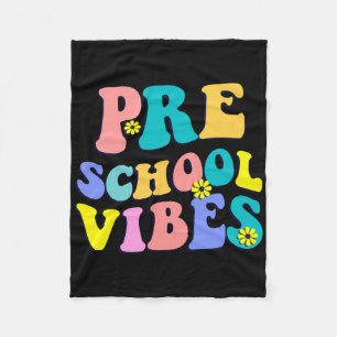 Back To School Preschool Vibes Student Teacher Ret Fleece Blanket