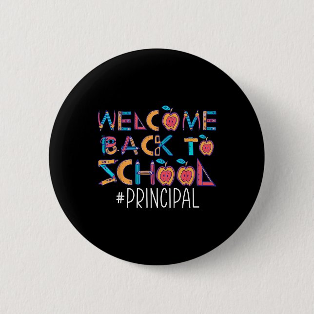 Back To School Principal  6 Cm Round Badge (Front)