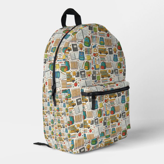 Back To School Printed Backpack (Back Corner Left)