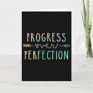 Back To School Progress Over Perfection Motivation Card