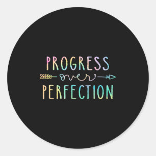 Back To School Progress Over Perfection Motivation Classic Round Sticker