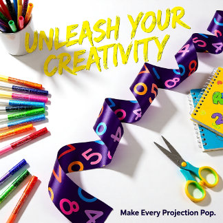 Back to school purple numbers satin ribbon