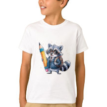 Back to School Racoon -Watercolor Racoon Student