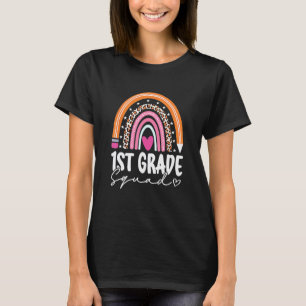 Back To School Rainbow 1st First Grade Squad Teach T-Shirt