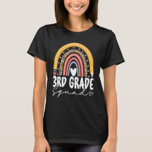 Back To School Rainbow 3rd Third Grade Squad Teach T-Shirt