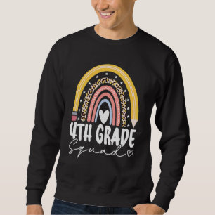 Back To School Rainbow 4th Fourth Grade Squad For Sweatshirt