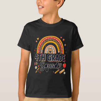 Back To School Rainbow 4th Fourth Grade Squad For T-Shirt