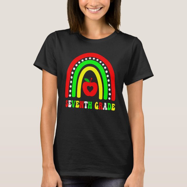 Back To School Rainbow 7th Seventh Grade Squad For T-Shirt (Front)