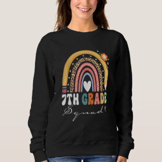 Back To School Rainbow 7th Seventh Grade Squad Tea Sweatshirt