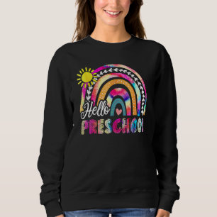 Back To School Rainbow Boho Tie Dye Teacher Hello  Sweatshirt
