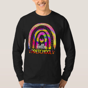 Back To School Rainbow Boho Tie Dye Teacher Hello  T-Shirt