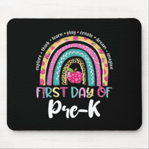 Back To School Rainbow Happy First Day Of Pre-k Gi Mouse Pad