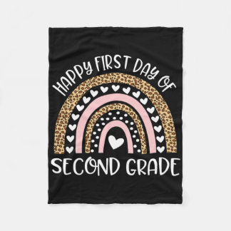 Back To School Rainbow Happy First Day Of Second G Fleece Blanket