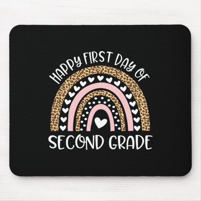 Back To School Rainbow Happy First Day Of Second G Mouse Pad (Front)