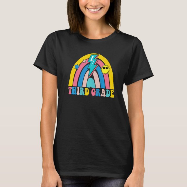 Back To School Rainbow Third Grade 3rd Grade Teach T-Shirt (Front)
